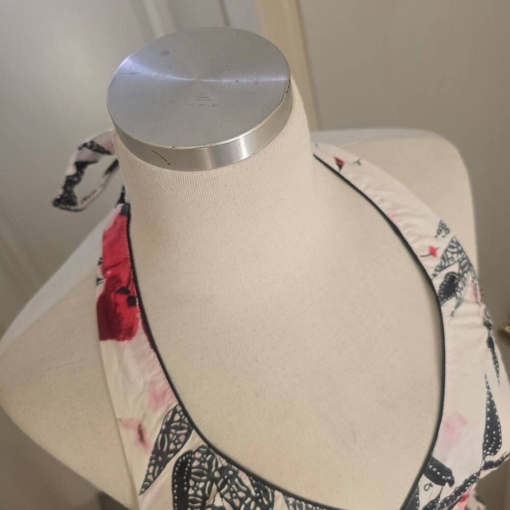 Speechless Halter White/Red Multi Floral Fit/Flare Dress Junior Size 7, NWOT